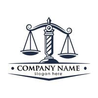a justice scale logo design on a white background vector