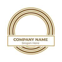 a circular logo with a gold frame on a white background vector