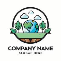 earth globe logo design on a white background vector