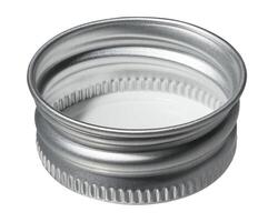 Aluminum bottle cap on isolated background, close up photo