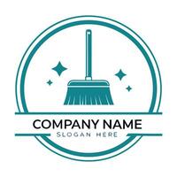 cleaning company logo design template on a white background vector