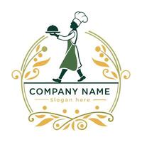 chef logo design template on a white background vector