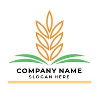 an image of a wheat field with a logo on a white background vector
