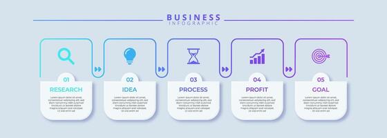 Infographic template. 5 Step timeline journey, Simple infographics design template vector