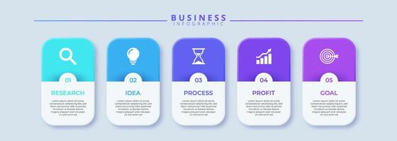 Infographic template. 5 Step timeline journey, Simple infographics design template. vector