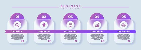 Infographic label design template with icons and 5 options or steps. vector