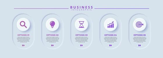 Infographic label design template with icons and 5 options or steps vector