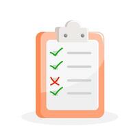 Flat illustration shopping list with checklist paper vector