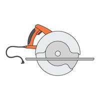 kids drawing illustration circular saw cartoon isolated vector