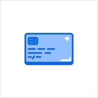 A blue credit card icon on a white background vector