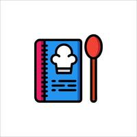 A notebook with a spoon and a chef hat vector
