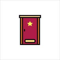 A door with a star on it in a line style vector