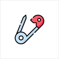 A pin with a red and blue handle vector