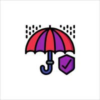 An umbrella with a check mark on it vector