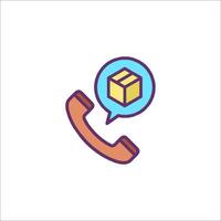 A phone with a box on it and a speech bubble vector