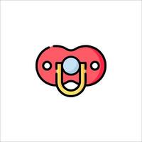 A pacifier with a red and yellow face vector