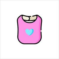 A pink bib with a heart on it vector