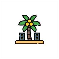 A palm tree and speakers on an island vector