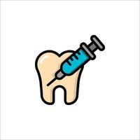 Tooth with injection on it, isolated on white background vector