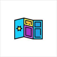 A colorful open book with a star on it vector