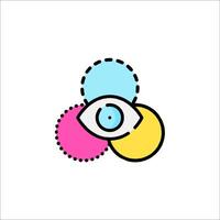 An eye icon with colorful circles vector