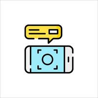 A phone with a camera and speech bubble vector