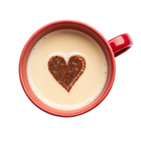 tasty heart shape milk tea in the cup is isolated on transparent background png