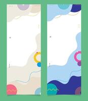 Roll up banner design template, abstract background, pull up design, modern x-banner, vertical vector