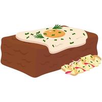 A piece of bread with an egg on top vector