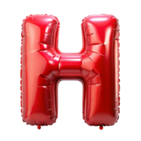 red balloon in shape of alphabet H is isolated on transparent background png