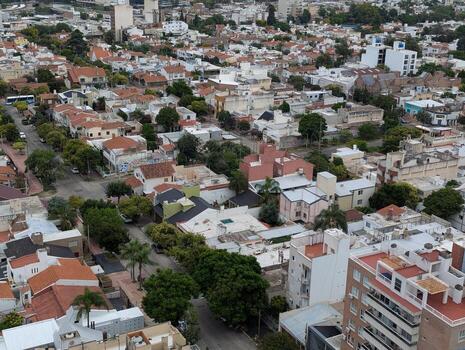 Panoramic view of the roofs of buildings from the tower of the Cardinales Cofico complex photo