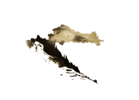 Croatia Map Golden Metallic Texture Map Gold Reserves And Gold Mining Concept 3D Illustration png