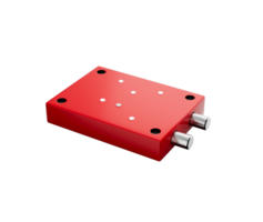 Rectangular Red Mini Vault Lock High quality 6 Lever Key Lock With 2 Bolts, 3D Illustration png