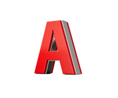 Vibrant Red Capital Letter A Gleams With Its Sleek Design Bold Font With Sharp Edges 3D Illustration png