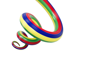 3d Flag of Mauritius 3d Spiral Glossy Ribbon Flag, 3d Illustration png