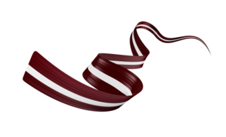 3d Flag Of Latvia 3d Shiny Waving Latvia Ribbon Flag On White Background 3d Illustration png