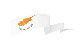 3d Flag Of Cyprus 3d Wavy Shiny Cyprus Ribbon Flag Isolated On Grey Background 3d Illustration png