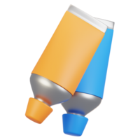 3d rendering stationery icon concept. 3d render color tube icon png