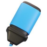3d rendering stationery icon concept. 3d render highlighter icon png
