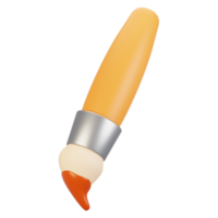 3d rendering stationery icon concept. 3d render brush icon png