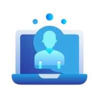 Virtual assistant icon digital interaction graphic design modern workspace digital environment icon integration png