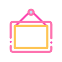 Creative mockup frame displaying artwork in a modern office space digital design contemporary environment eye-level view png