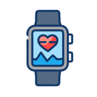 Smartwatch icon displaying ai-powered health metrics in a modern environment for enhanced lifestyle insights png