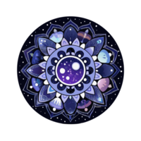 Mandala coloring pages with nebula patterns cosmic art digital print mystical space vibrant universe png