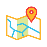 Exploring iconic elements of a city map urban landscape digital art interactive environment aerial view navigation concept png