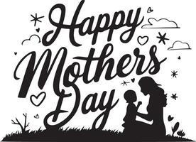 Mothers Day Joy with Mother and Happy Children vector