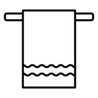 Towel on rack minimalist outline icon vector
