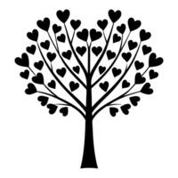 Romantic Monochrome Love Tree Illustration for Microstock Use vector
