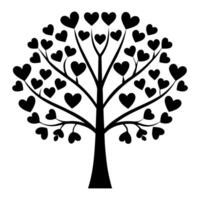Unique Black and White Heart Tree Design for Digital Projects vector