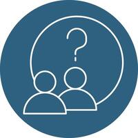 Question mark icon with people in circle vector